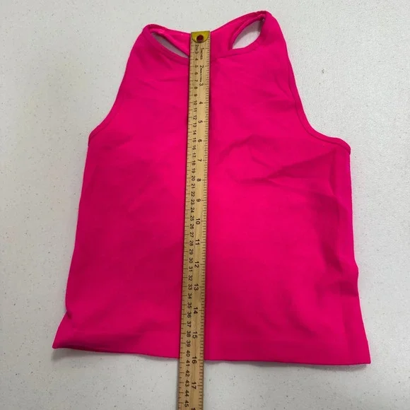 Intimately Free People Happiness Runs Pink Ribbed High Neck Tank Top M/L OB66170 - Picture 4 of 6